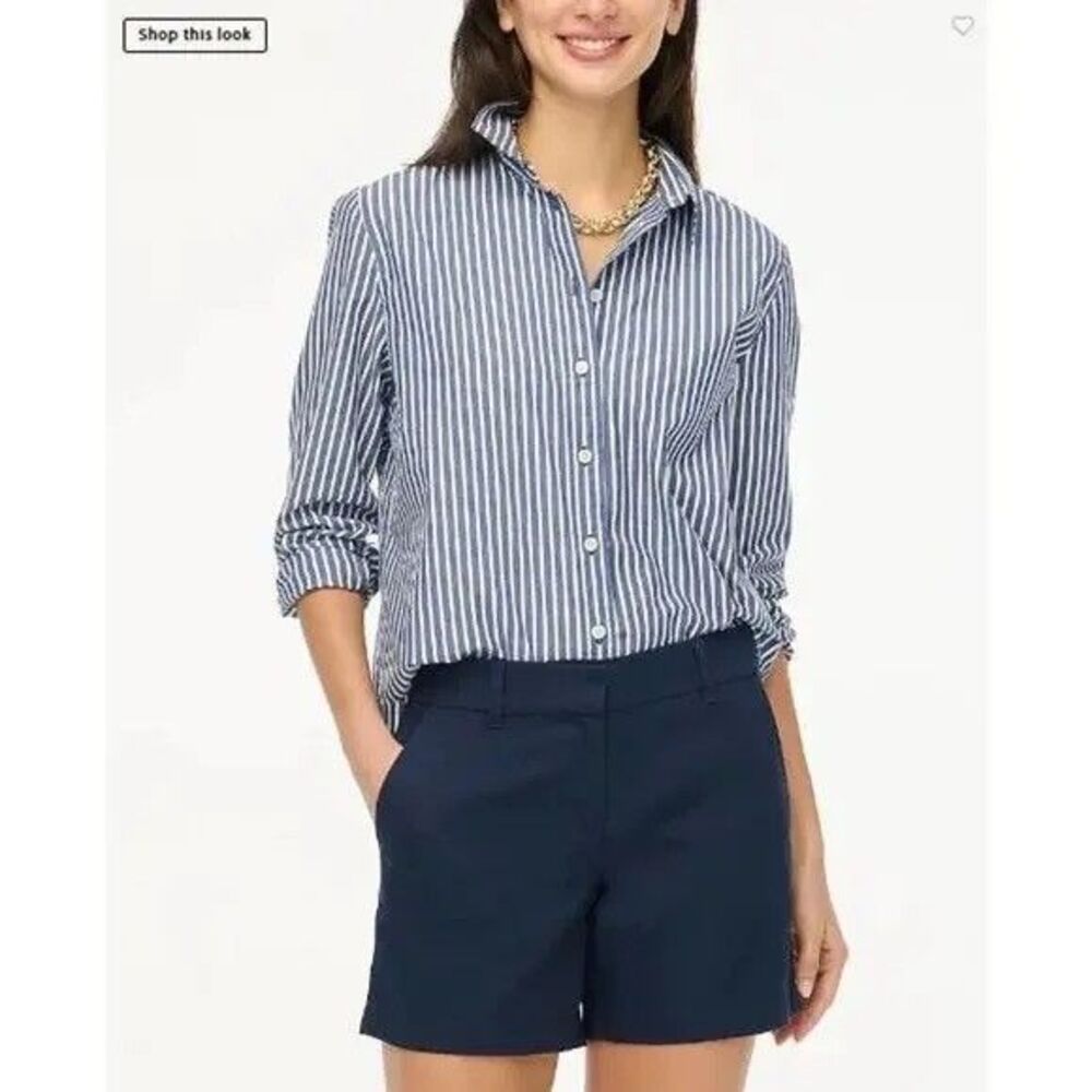 J.CREW 5” Classic Chino Shorts 0 Navy Blue Lightweight Comfort Cotton NWT B74